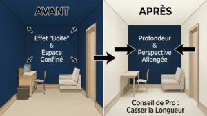 avant après mur contrasté