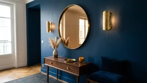 bleu profond et laiton