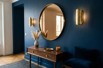bleu profond et laiton